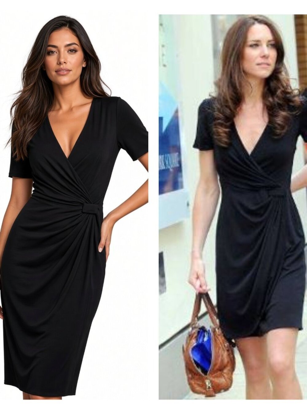 Issa London Y2K Vintage Jersey Draped Dress V Neck Auru Princess Kate Middleton